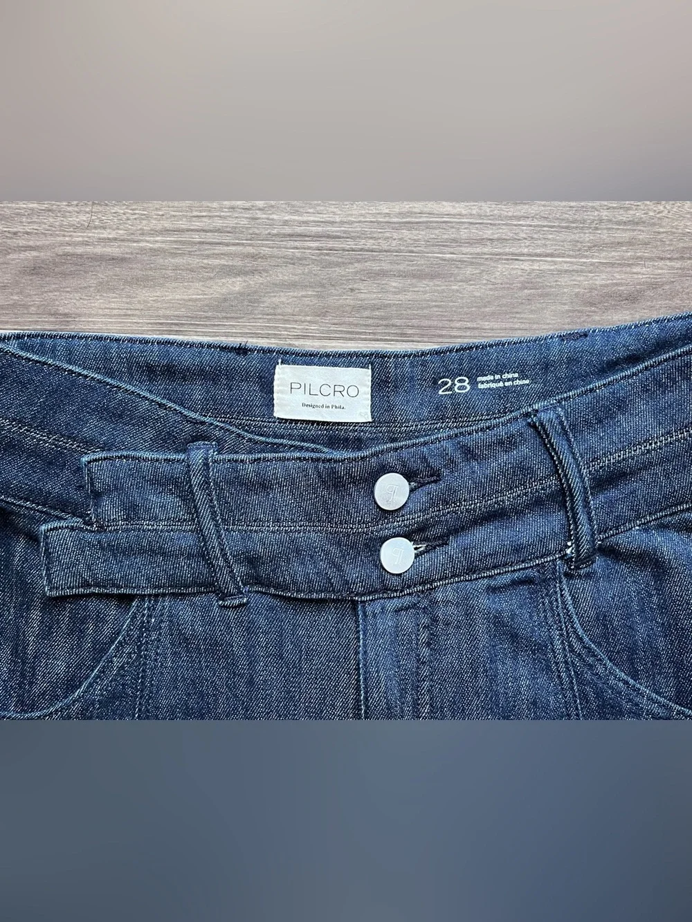 Anthropologie Pilcro High-Rise Wide-Leg Trouser Jeans Dark Wash Size 28 - Picture 4 of 10